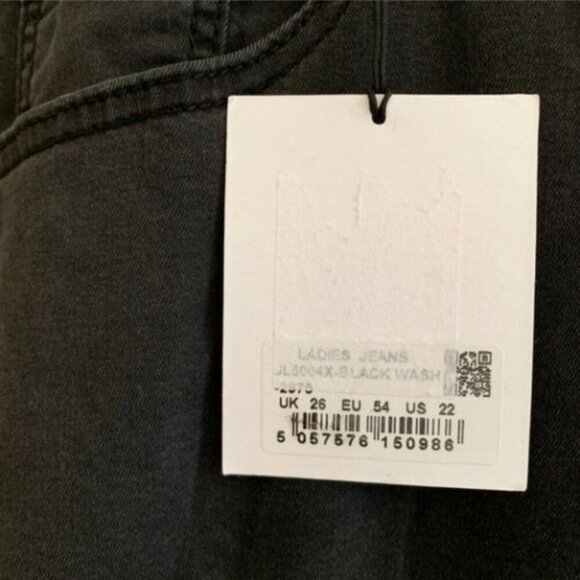 Glamorous curve women's jeans sz 22 high waisted skinny frayed knee ripped black - Picture 7 of 8